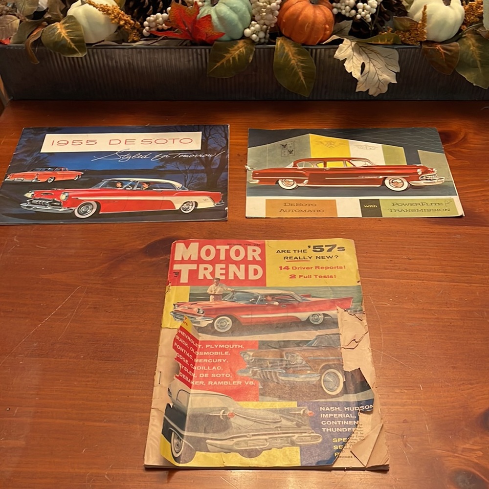 1954 and 1955 Brochures for Desoto & Magazine for Motor Trend Dec 1956